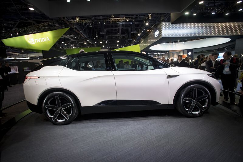 The Byton electric concept vehicle at CES on Jan. 10. Photographer: David Paul Morris/Bloomberg