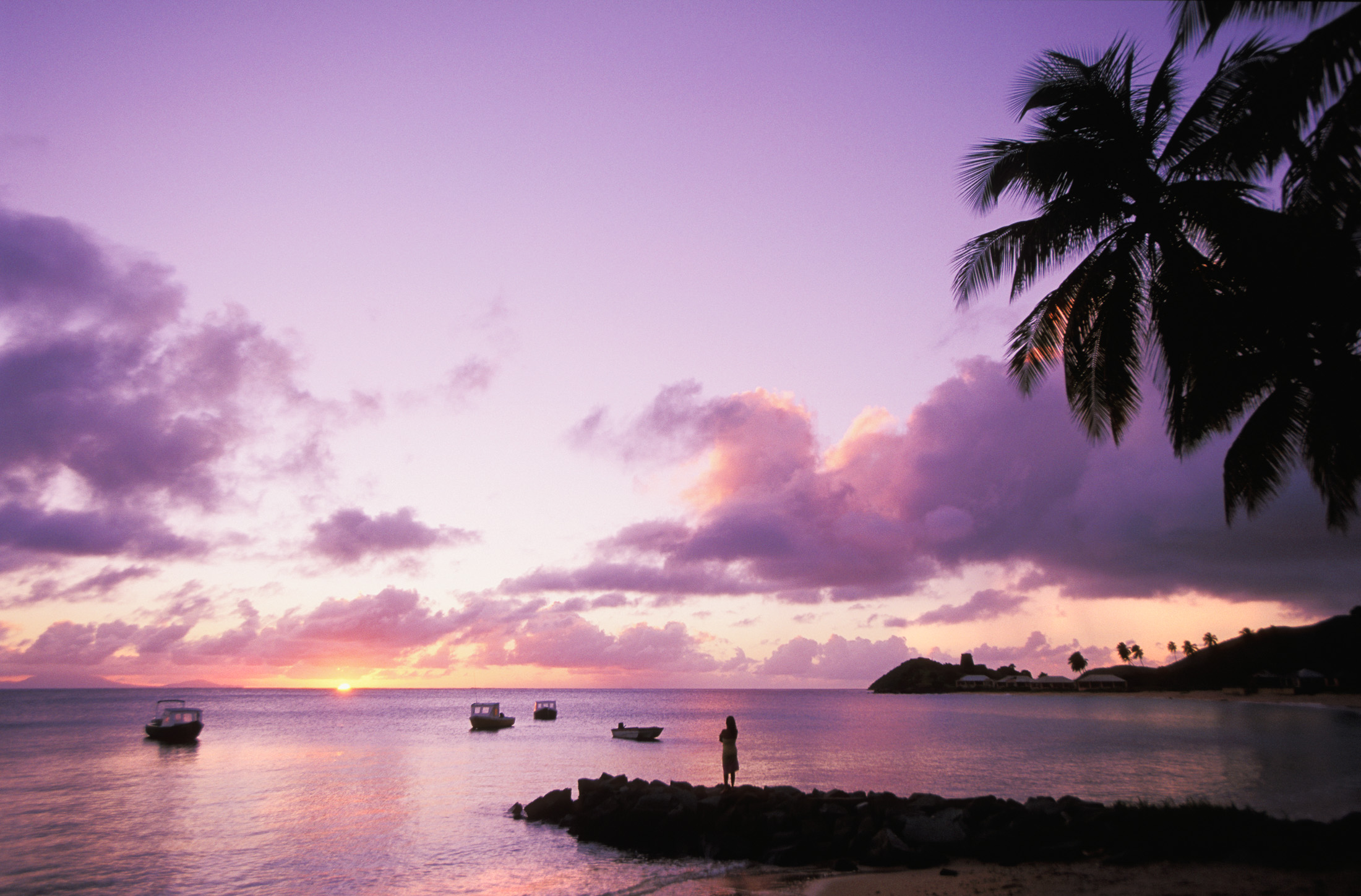 Curtain Bluff Beach at Sunset