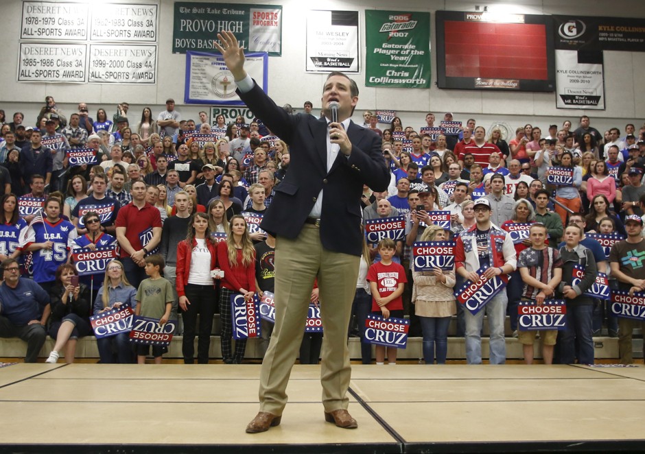 Presidential candidate Ted Cruz at a campaign rally.