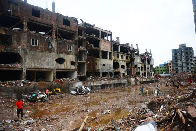 The site of the April 2013 building collapse in Savar, on the outskirts of Dhaka, Bangladesh