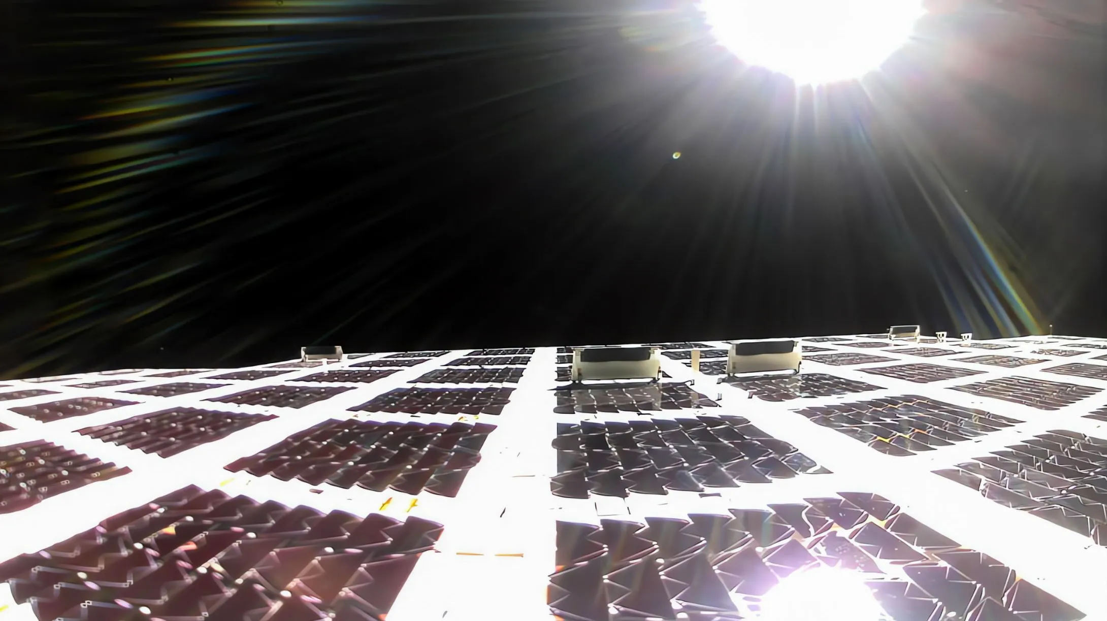 Photo of BlueWalker 3 communications satellite in orbit
