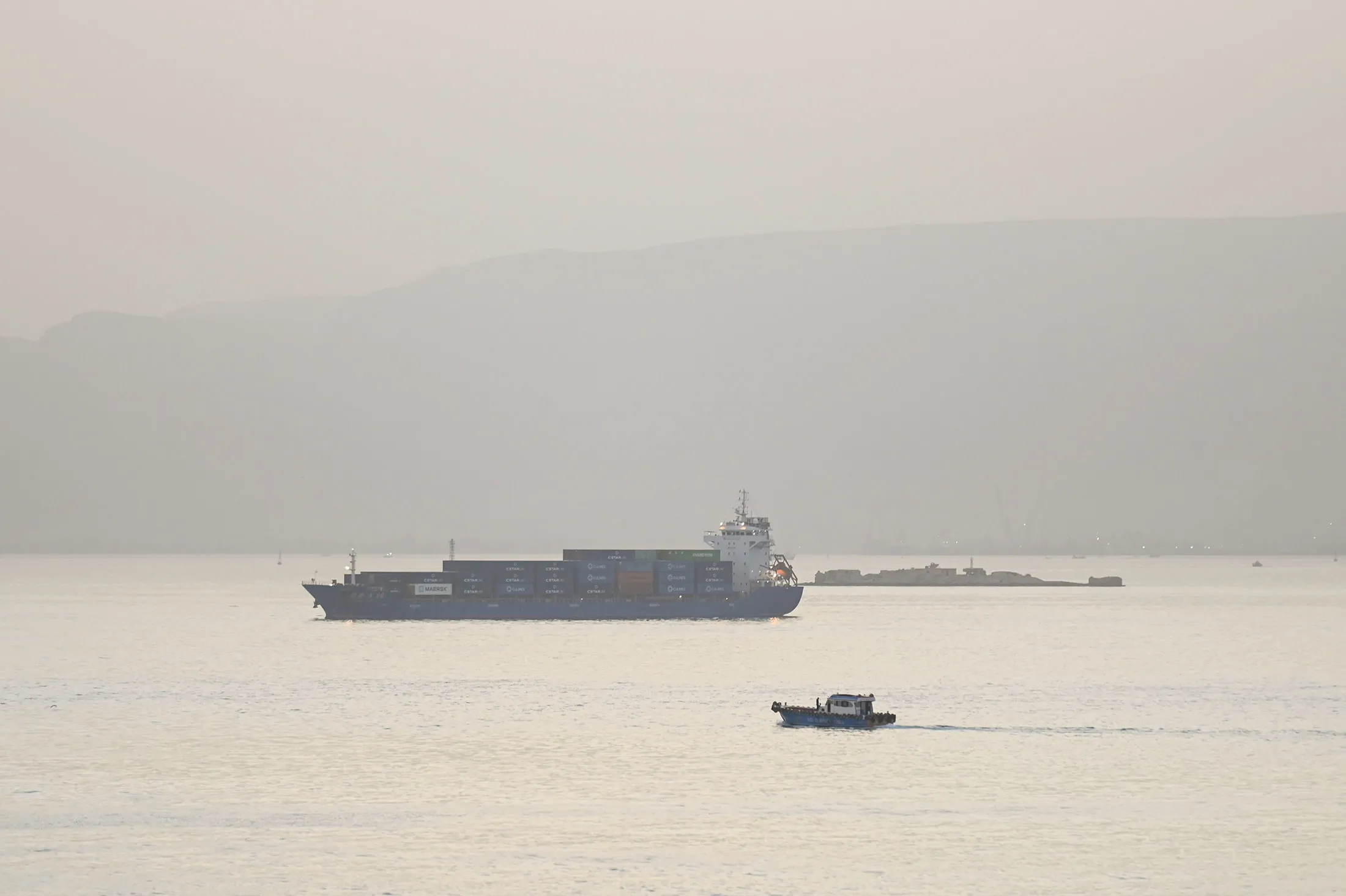 A ship transits the Suez Canal on&nbsp;Jan. 10.&nbsp;