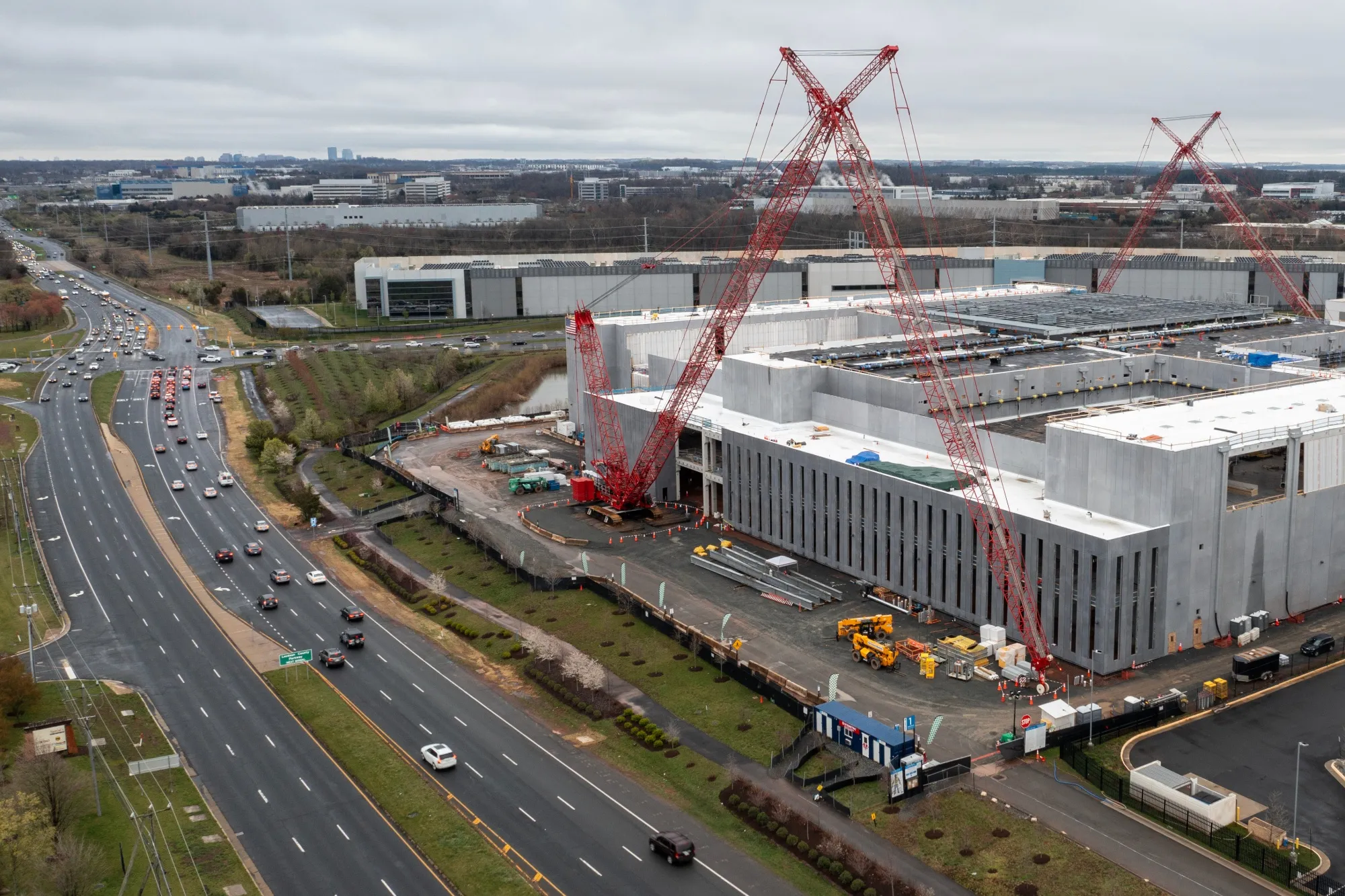A CloudHQ data center under construction on Waxpool Road in Ashburn, Virginia, US, on Wednesday, March 27, 2024.&nbsp;