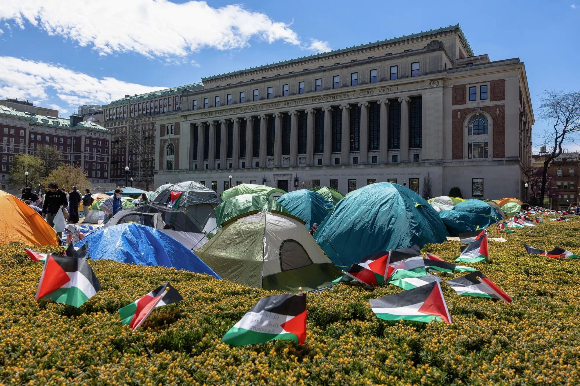 Student demonstrators at&nbsp;Columbia University in 2024.
