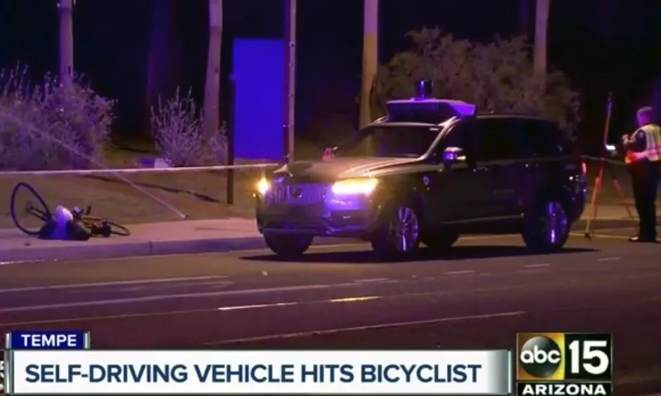 A self-driving Uber vehicle struck and killed a woman crossing a road in Tempe, Arizona on Sunday night. 