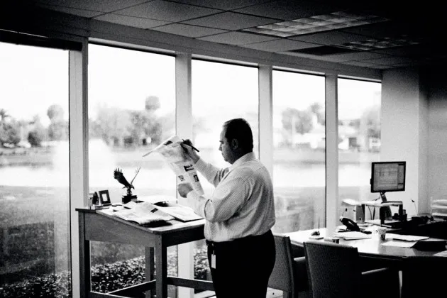 Ruddy in Newsmax’s current headquarters in West Palm Beach