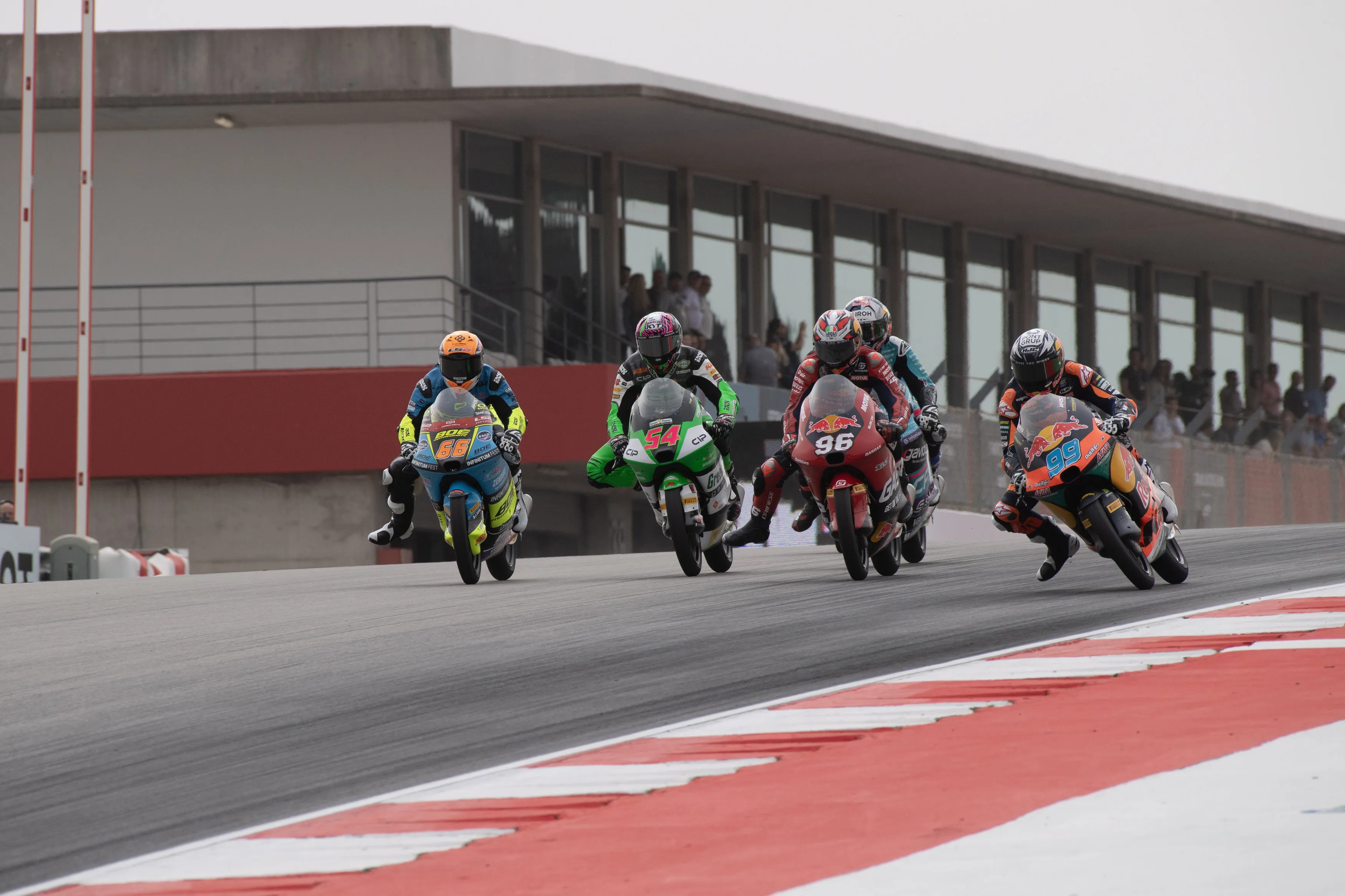 Jose Antonio Rueda of Spain and Red Bull KTM Ajo leads the field during&nbsp;the MotoGP Portugal race in Lagoa, Portugal, on March 24.