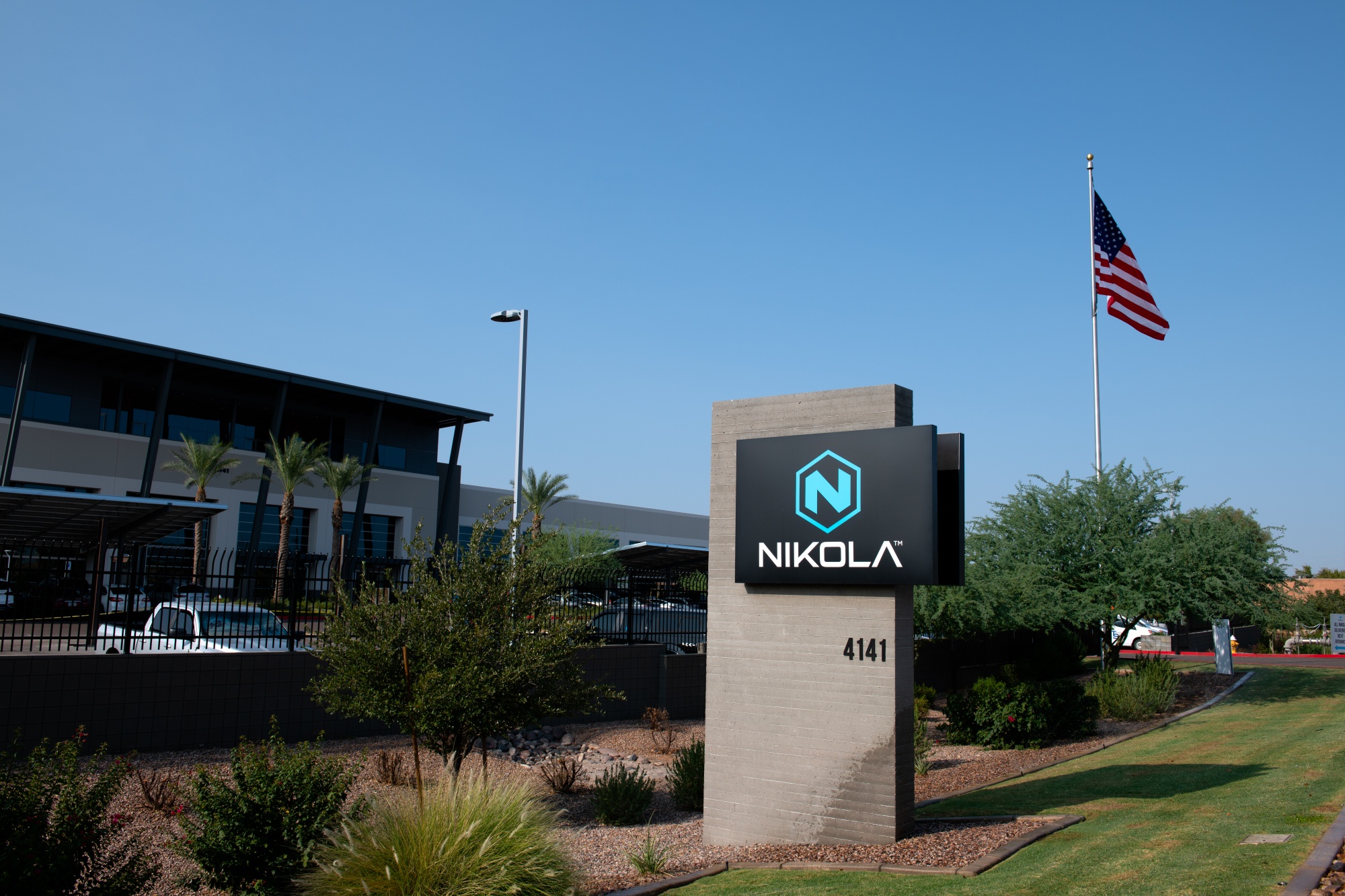 Outside Nikola Corp. headquarters in Phoenix, Arizona, U.S., on Sept. 15.