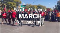 relates to South Africans March to Demand Access to Covid Vaccine
