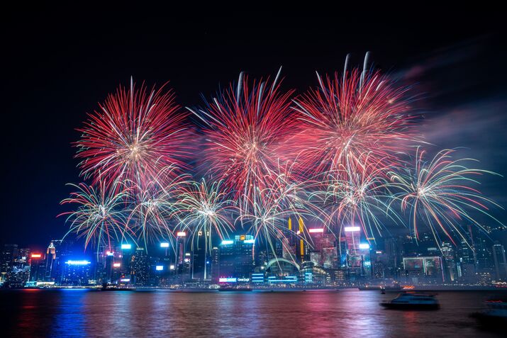 Tourists in Hong Kong as City Celebrates National Day