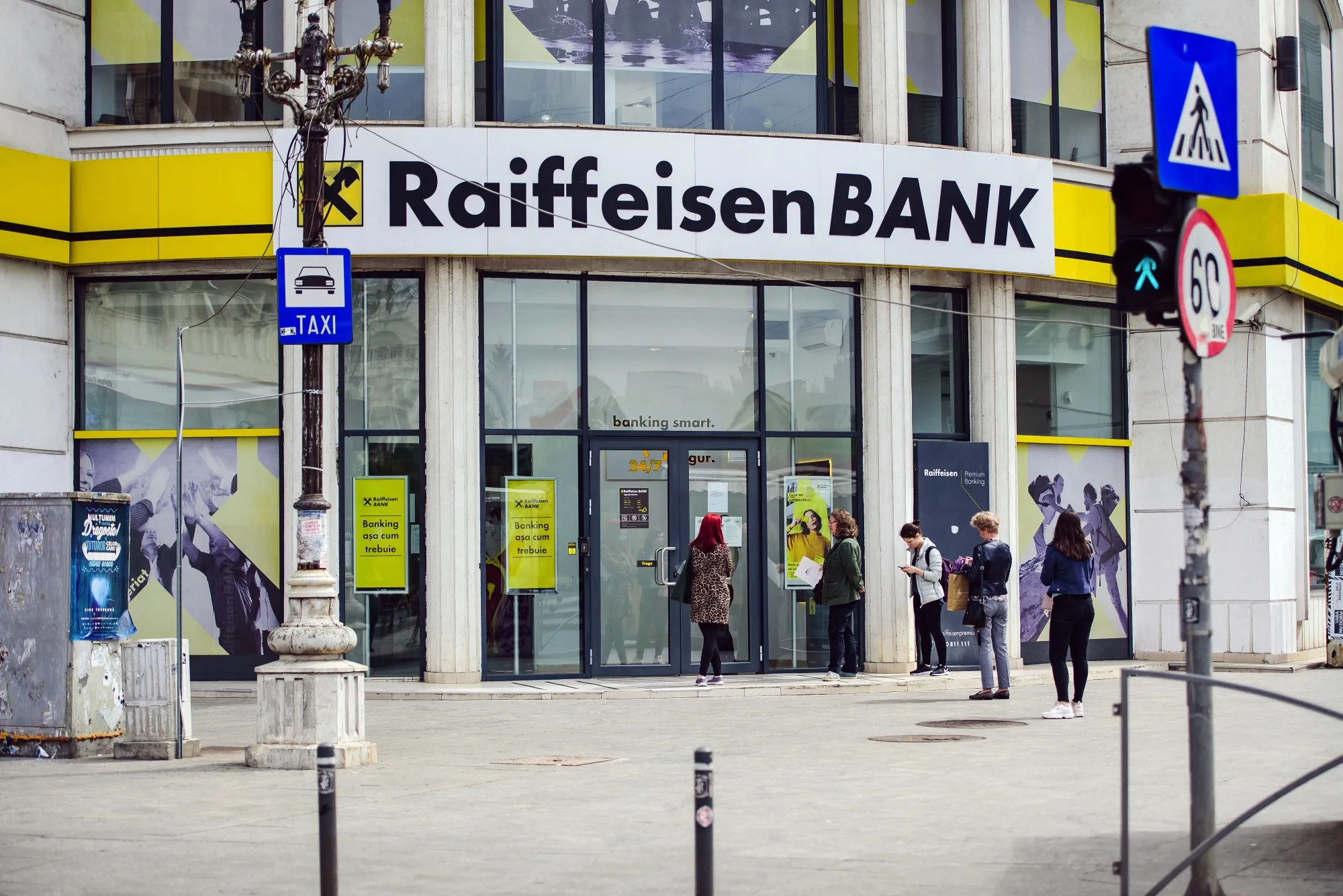 A&nbsp;Raiffeisen International AG bank branch in Bucharest.