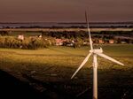 A 229-foot-tall wind turbine outside the small, rural community of Torup, Denmark.