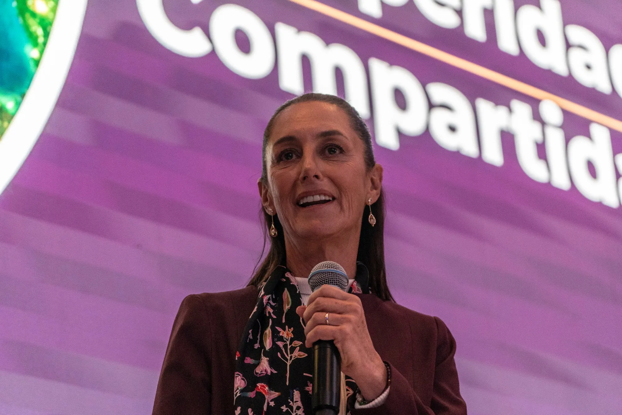 Claudia Sheinbaum, presidential candidate for the Morena party, at the American Society of Mexico on Monday, Jan. 15, 2024.