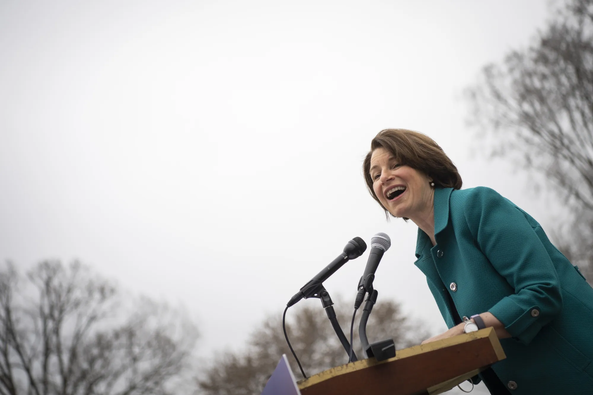 Minnesota Senator Amy Klobuchar speaks during a news conference in&nbsp;March.