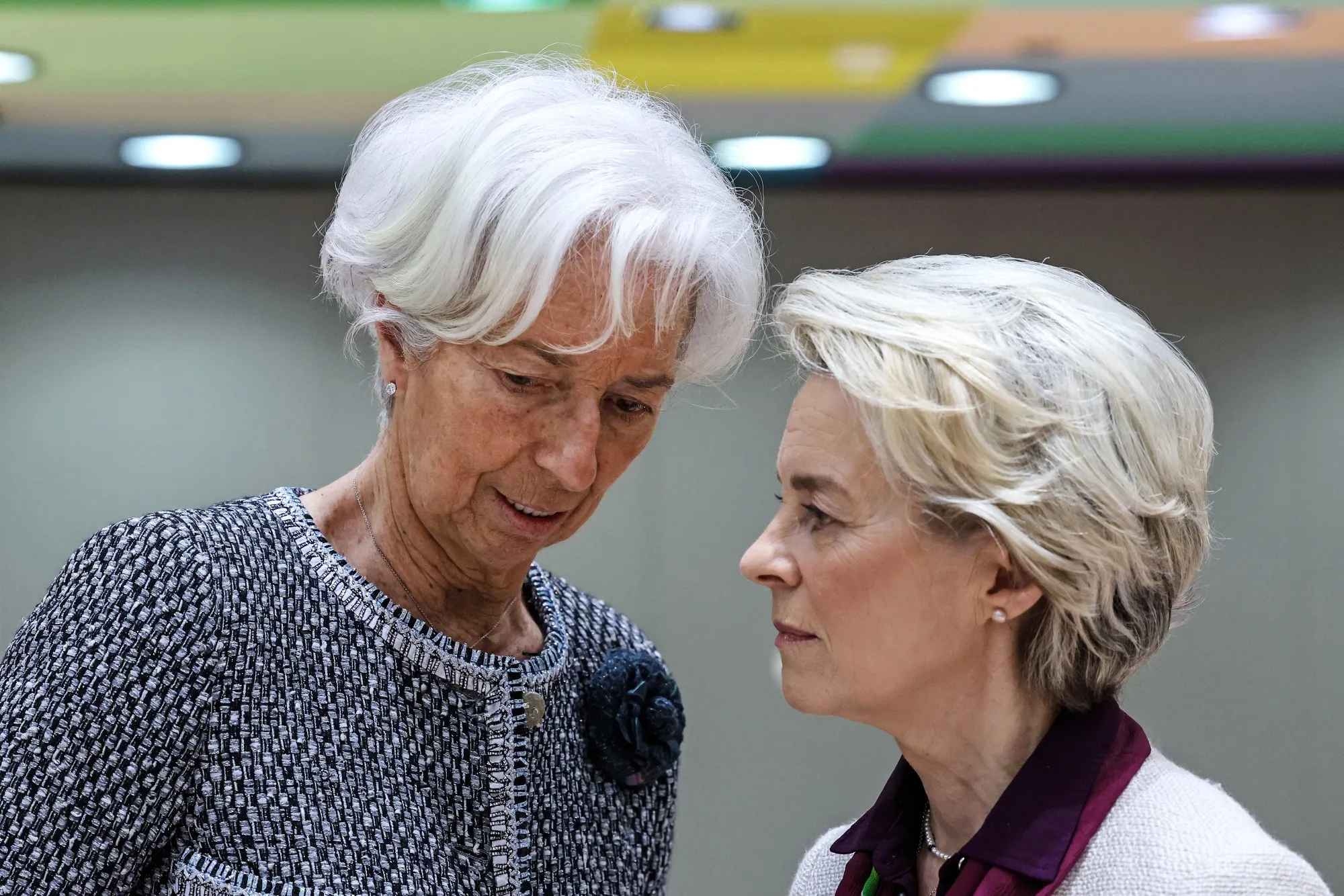 Christine Lagarde, left, and Ursula von der Leyen in Brussels, on March 24.