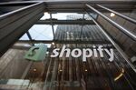Signage is displayed on the Shopify Inc. headquarters in Ottawa, Canada.
