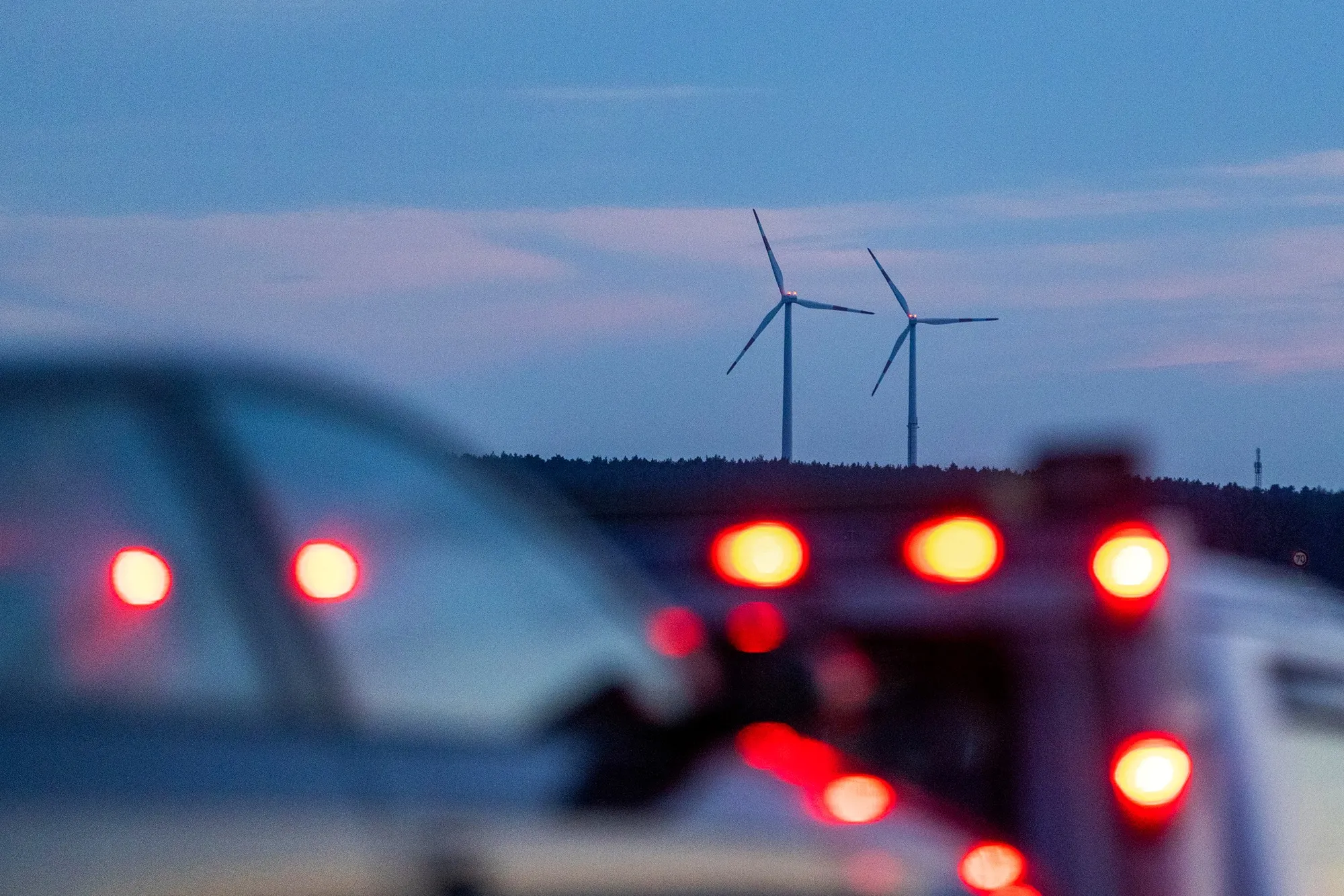 Wind turbines near Brandenburg an der Havel, Germany.