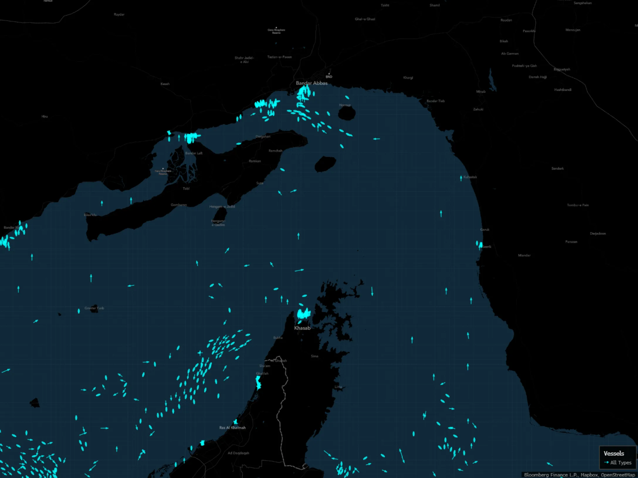 Visible traffic through the Strait of Hormuz remained near-zero early Tuesday, as a tenuous ceasefire between Iran and the US headed toward expiration.