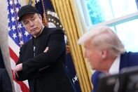 President Trump Holds Press Conference With Elon Musk in White House's Oval Office