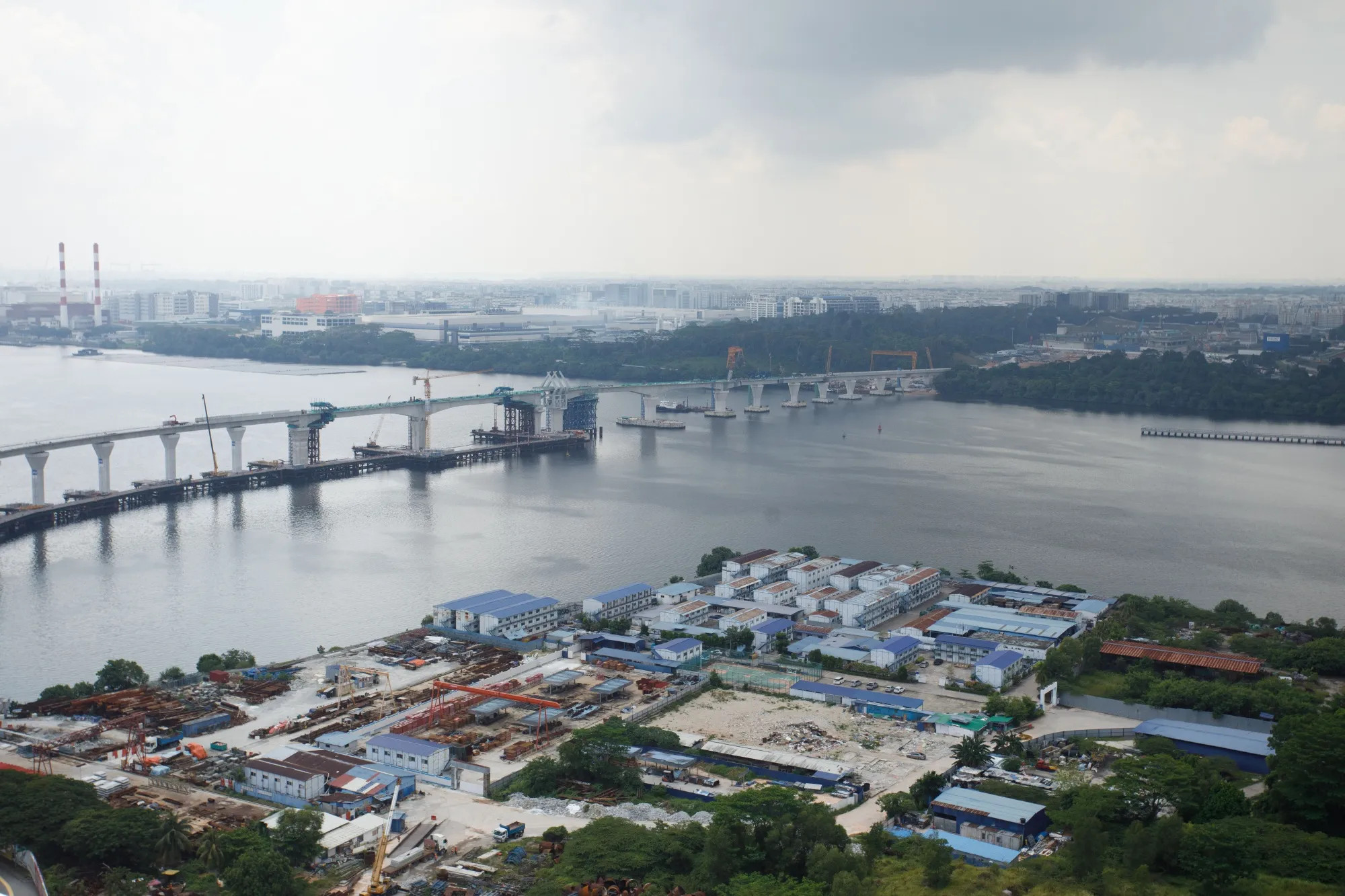The Johor Bahru–Singapore Rapid Transit System (RTS) Link under construction in Johor Bahru, Malaysia.&nbsp;Spanning over 3,500 square kilometers (1,350 square miles), the special economic zone is&nbsp;expected&nbsp;to be more than four times larger than Singapore and nearly twice the size of China’s Shenzhen