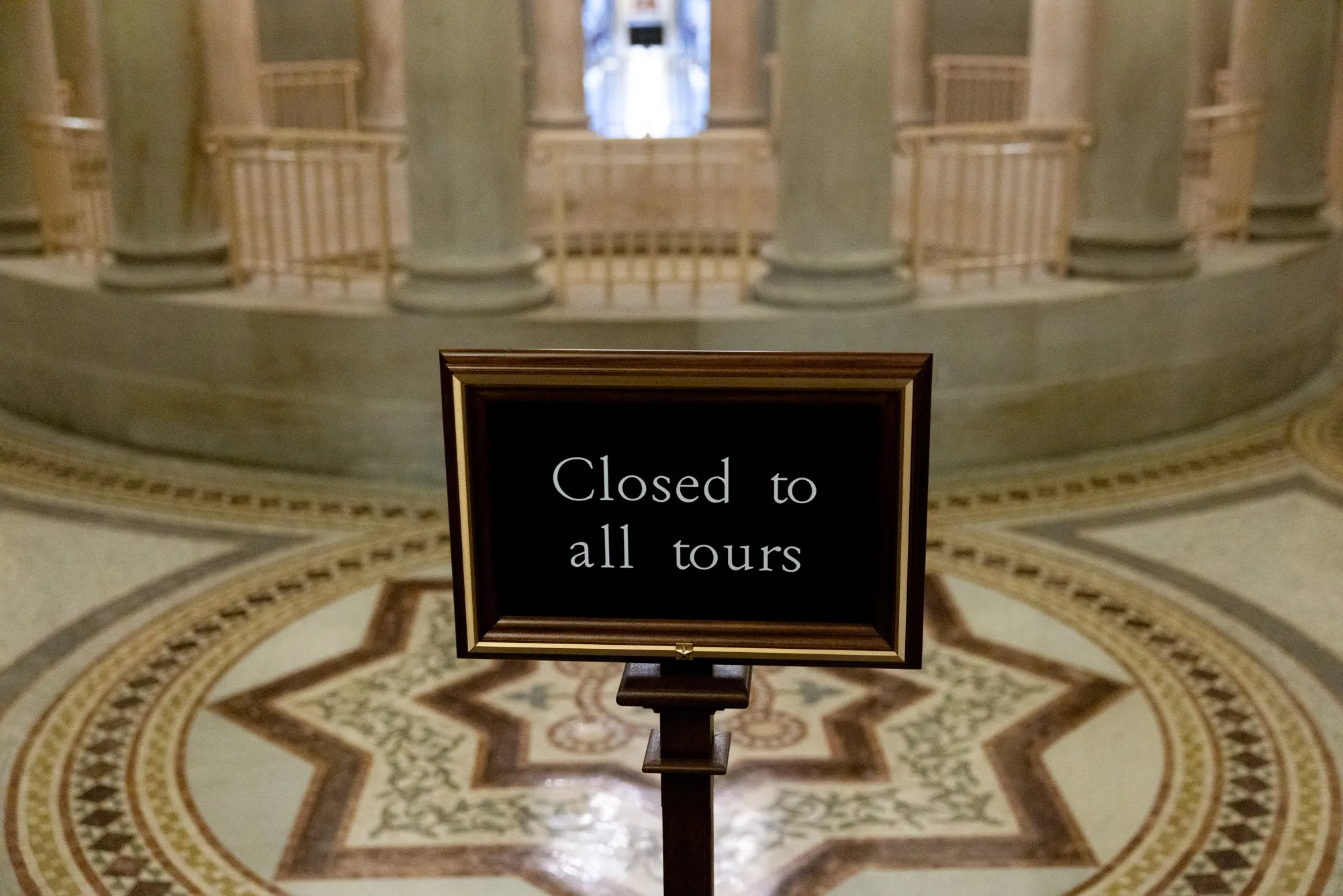 Sign at the US Capitol Monday.