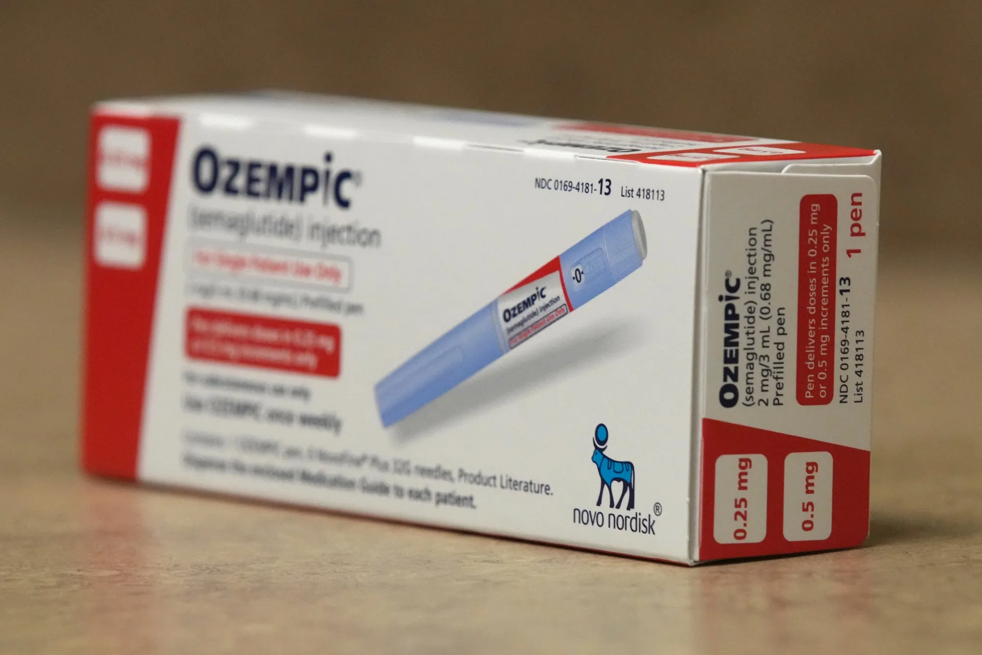 Ozempic, da&nbsp;Novo Nordisk,&nbsp;em Provo, no estado de Utah, novembro de 2023.&nbsp;