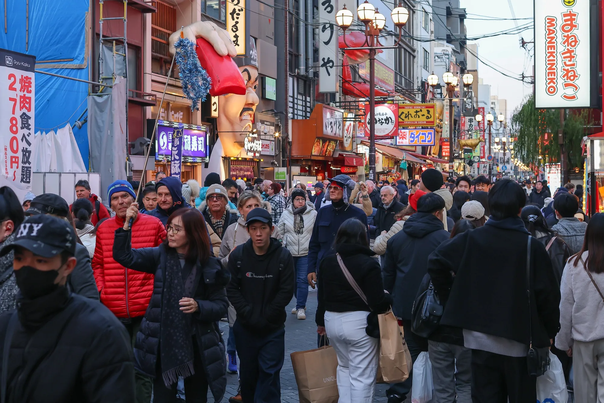 Visitors in the Dotonbori area in Osaka, Japan.