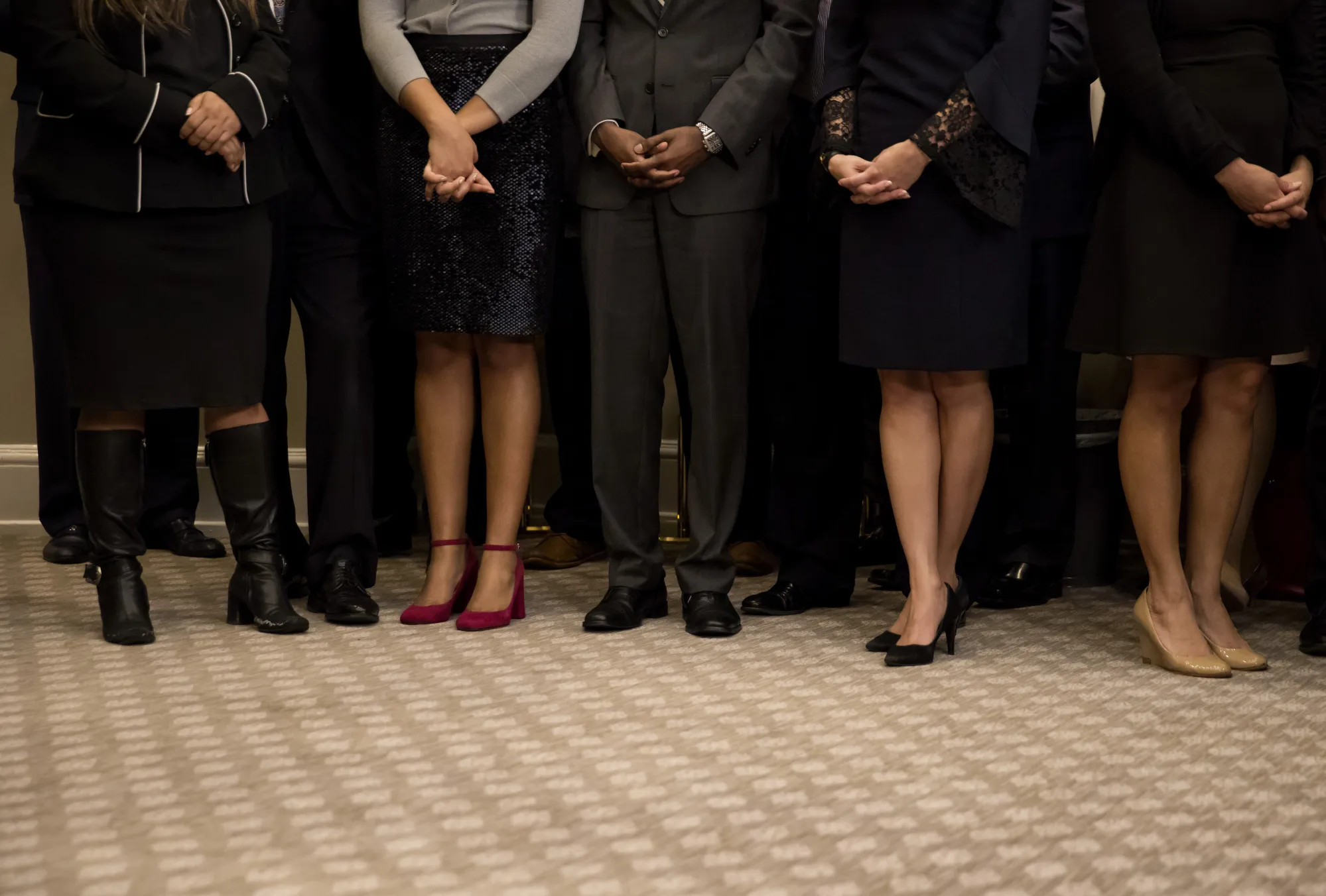 Attendees wait for the arrival of Donald Trump for a&nbsp;signing ceremony&nbsp;in Washington, DC.