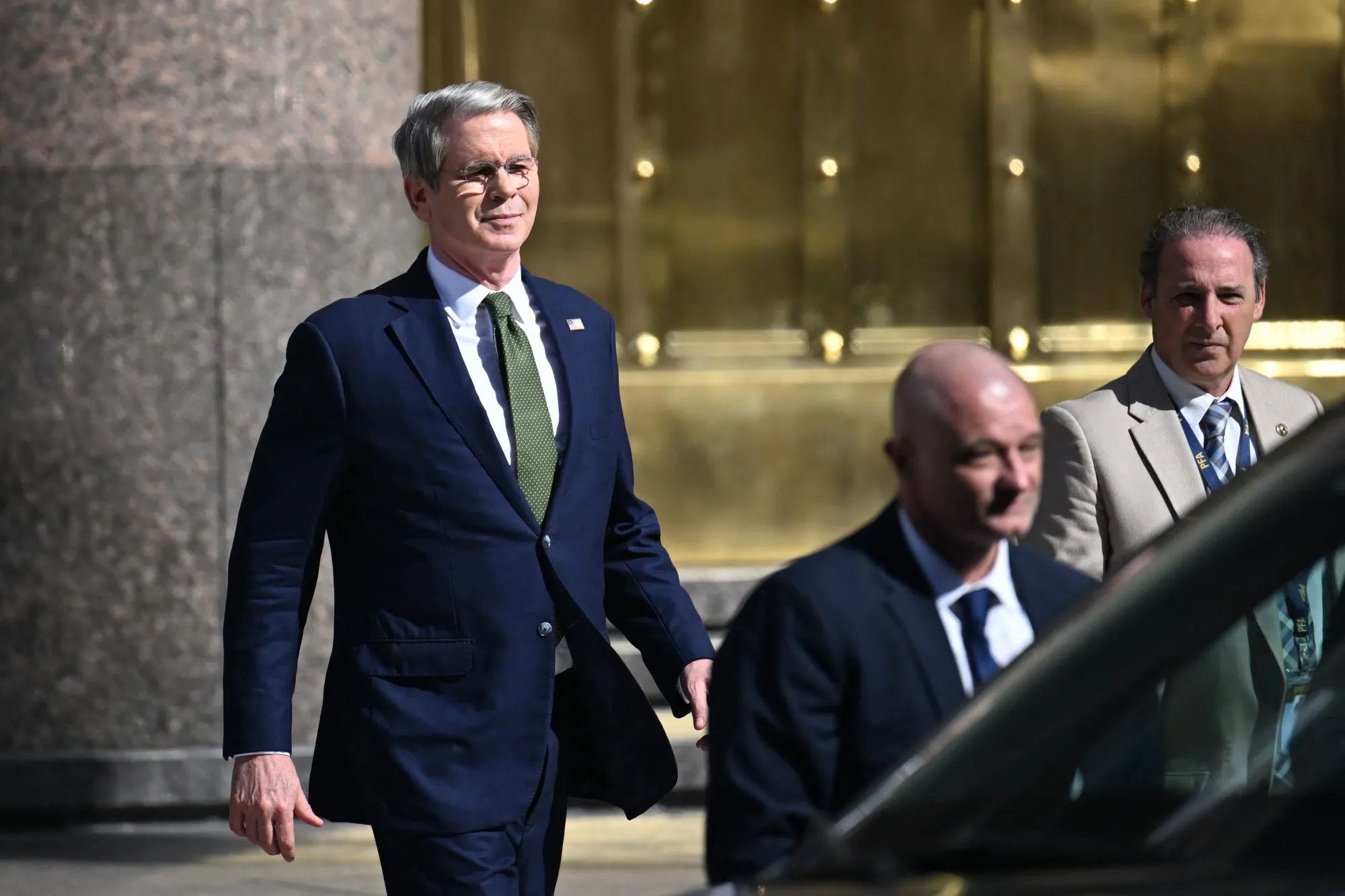 Scott Bessent leaves the Casa Rosada in Buenos Aires on April 14.