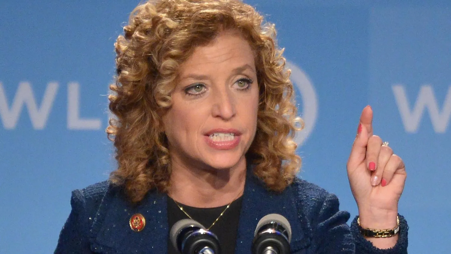Democratic National Committee (DNC) Chair, Representative Debbie Wasserman Schultz, Democrat of Florida, speaks at the DNC's Leadership Forum Issues Conference in Washington, DC, on September 19, 2014.
