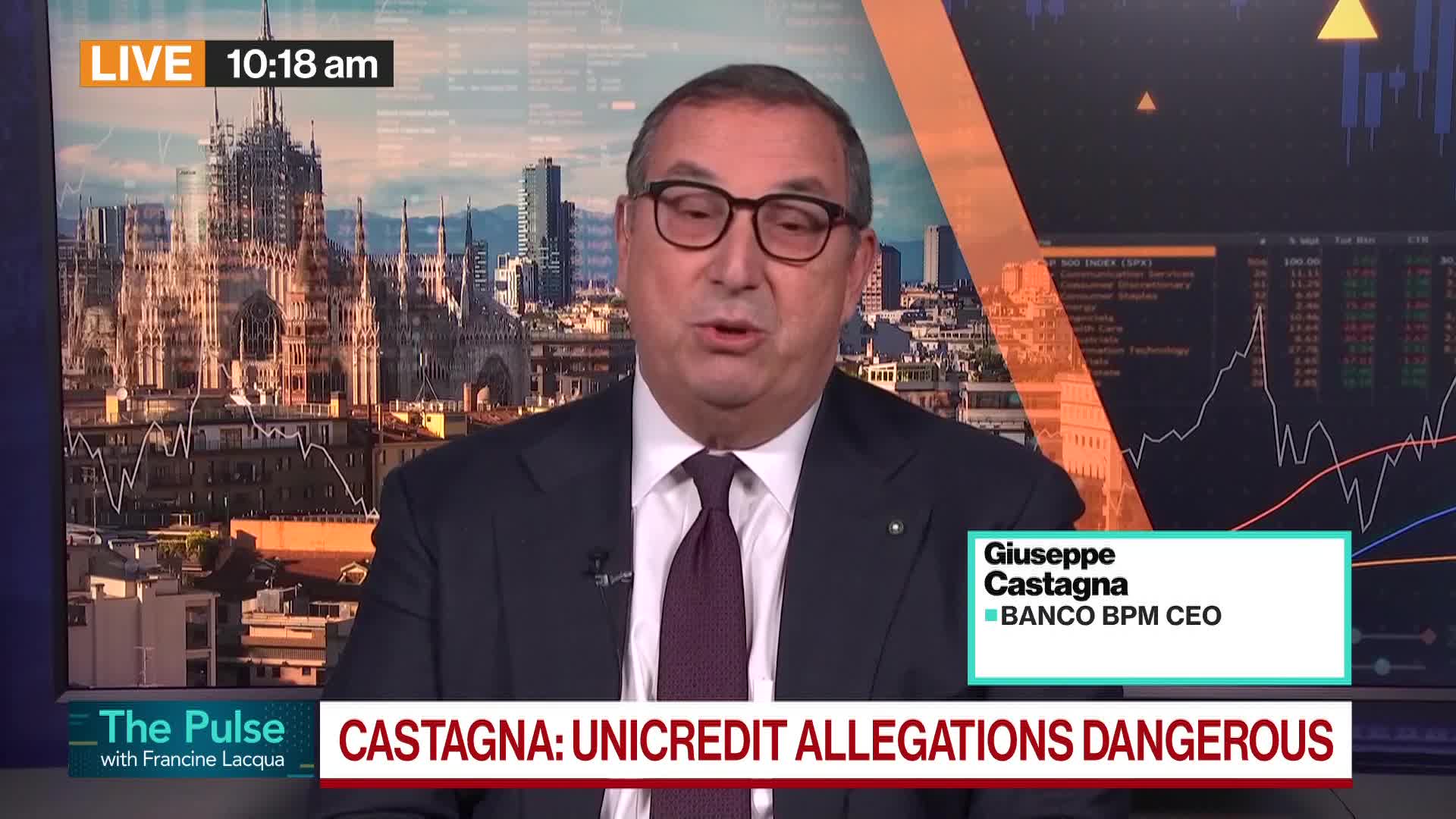 BPM CEO Castagna Slams UniCredit Threat to Pull Takeover Bid