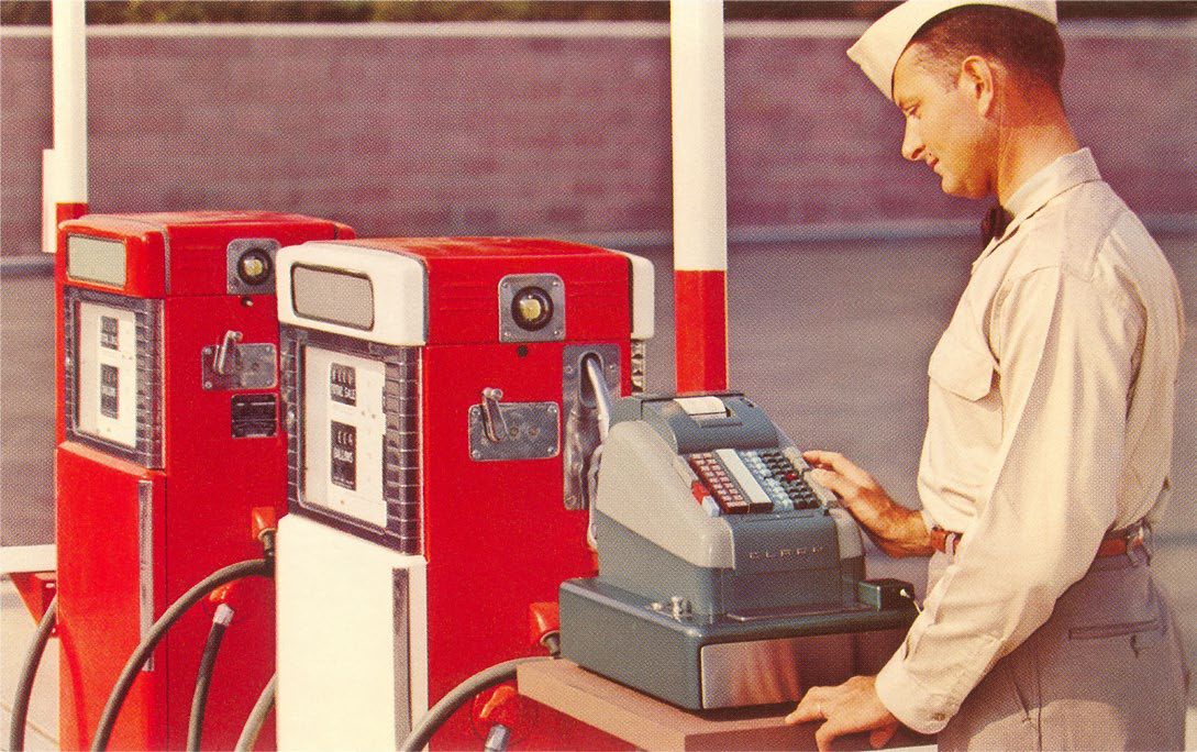 Vintage image of gas station pump