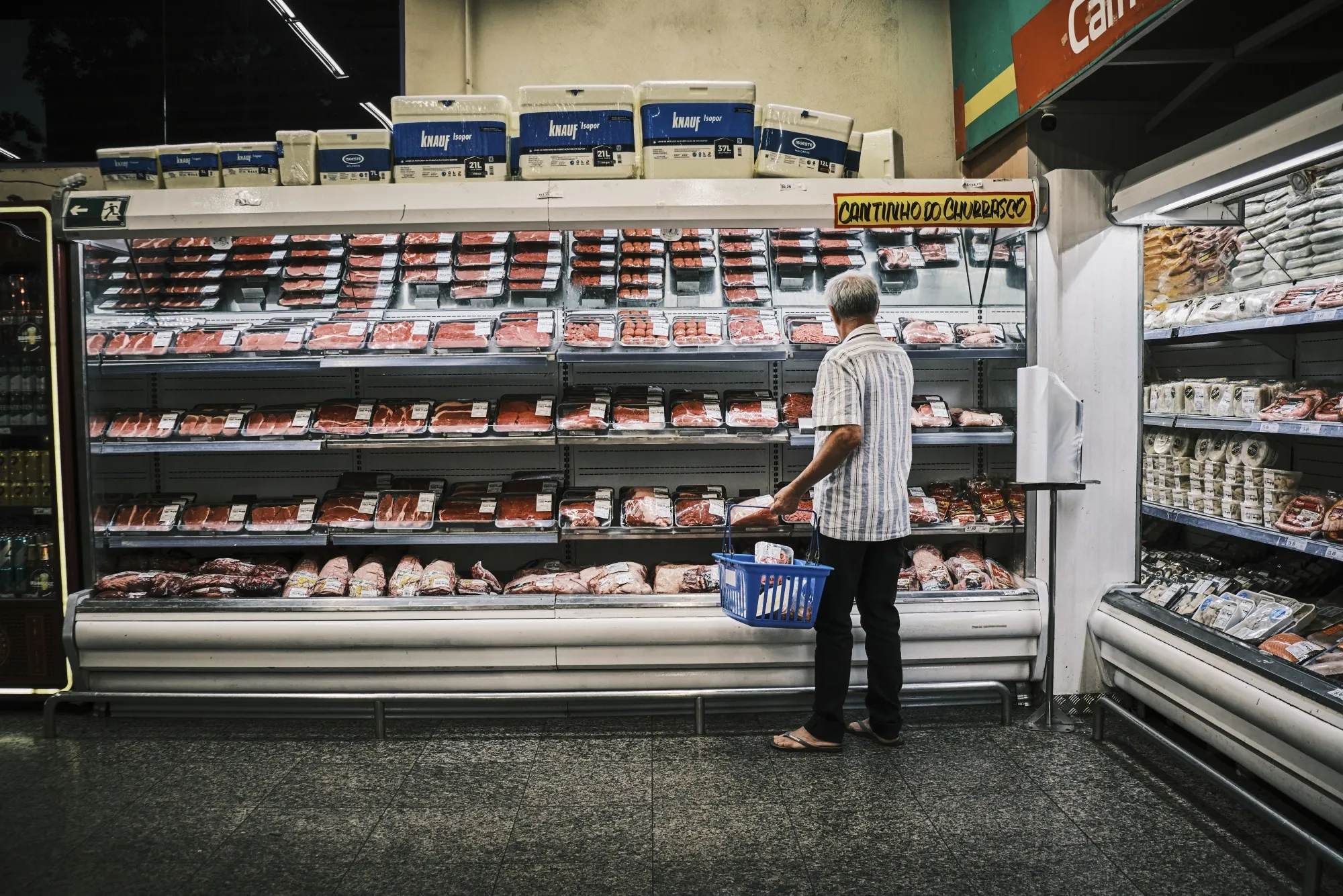 A shopper at a Big Box supermarket in Brasilia, Brazil.