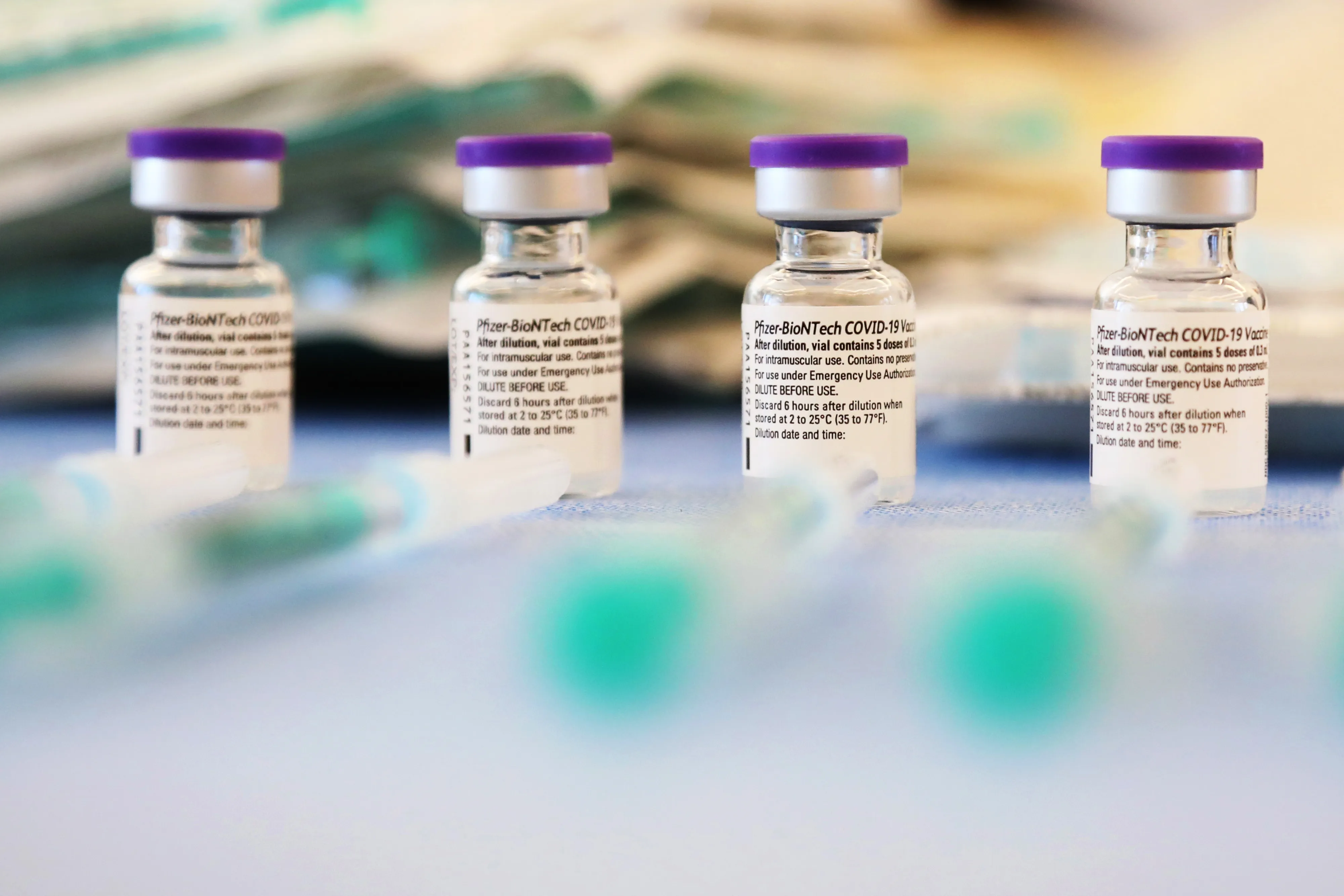 Vials of the Pfizer-BioNTech Covid-19 vaccine.