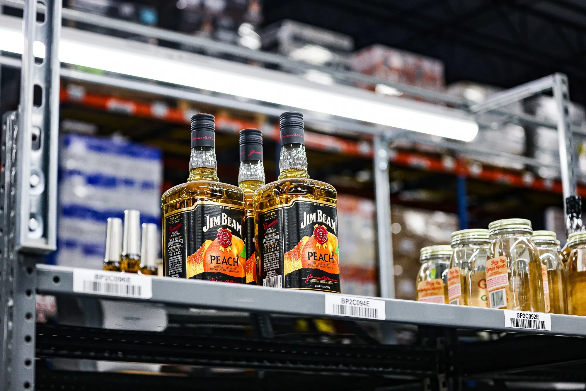 Suntory's Jim Beam whiskey at a distribution center in Mechanicsville, Virginia, US.