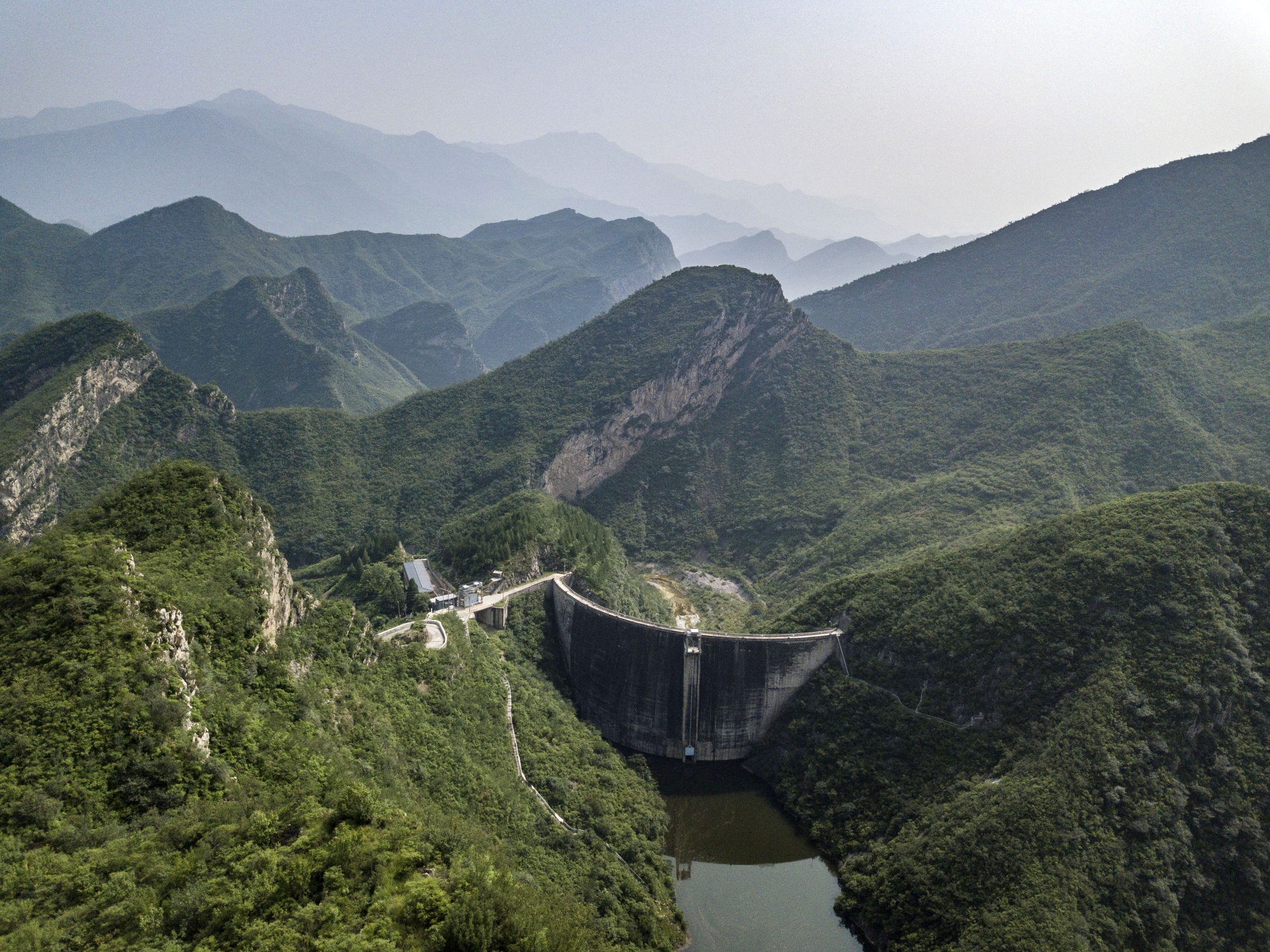 A disused concrete dam in China.