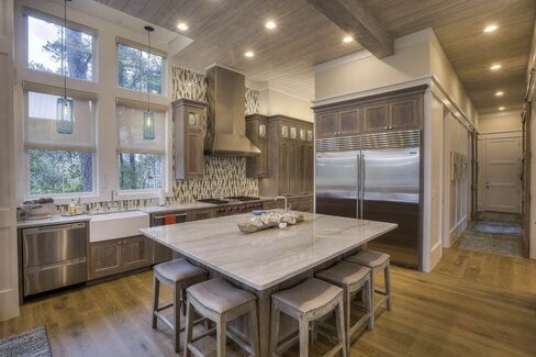 Kitchen with farmhouse sink.