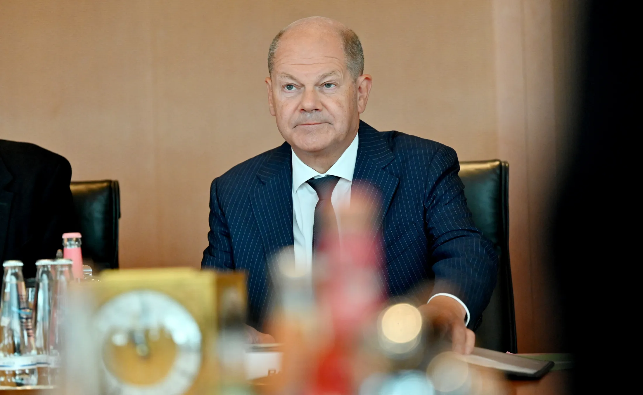 Olaf Scholz during a cabinet meeting in Berlin on July 17.
