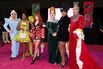 Contestants in “RuPaul’s Drag Race All Stars” Season 7 (left-to-right) The Vivienne, Shea Couleé, Trinity The Tuck, Jinkx Monsoon, Monét X Change, and Raja, attend a promotion in Los Angeles on May 13, 2022.