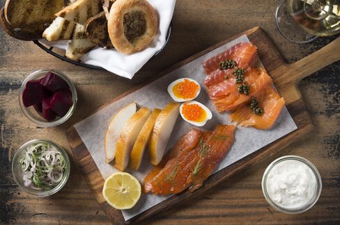 The smoked fish platter, served at brunch.