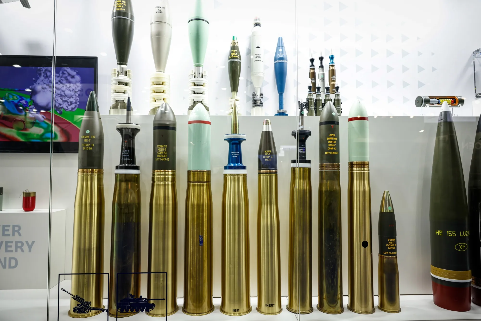 Ammunitions made by KNDS&nbsp;at the Brussels European Defense Exhibition and Conference in Brussels.
