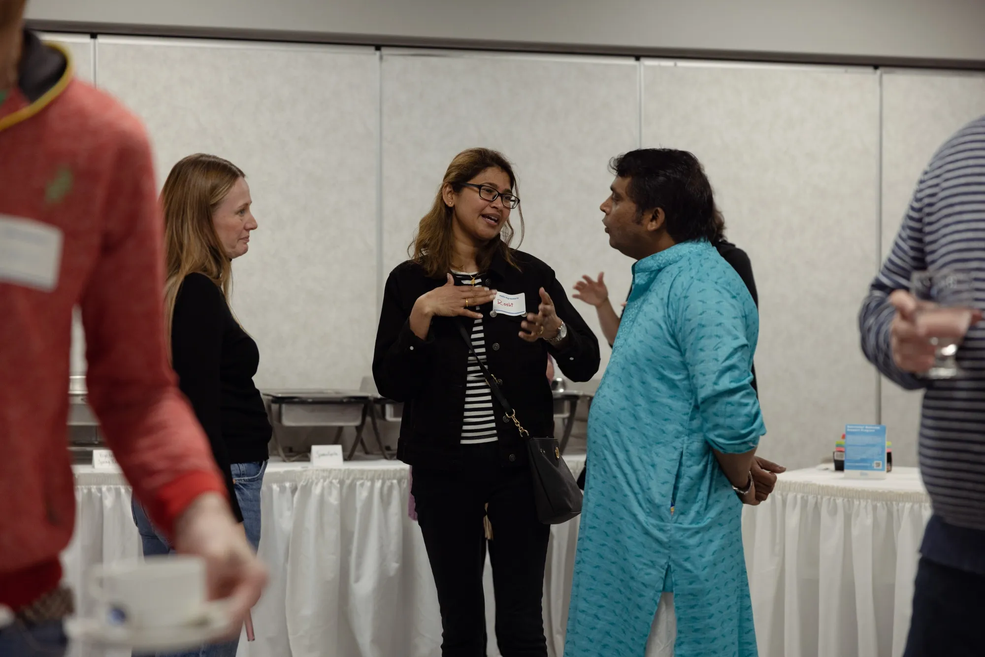 Community members welcome immigrants in New Glasgow, Nova Scotia, in May. 