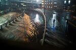 Water rushes into the Carey Tunnel (previously the Brooklyn Battery Tunnel), caused by Hurricane Sandy, October 29, 2012, in the Financial District of New York.