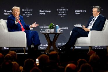 Former US President Donald Trump Economic Club Of Chicago Interview