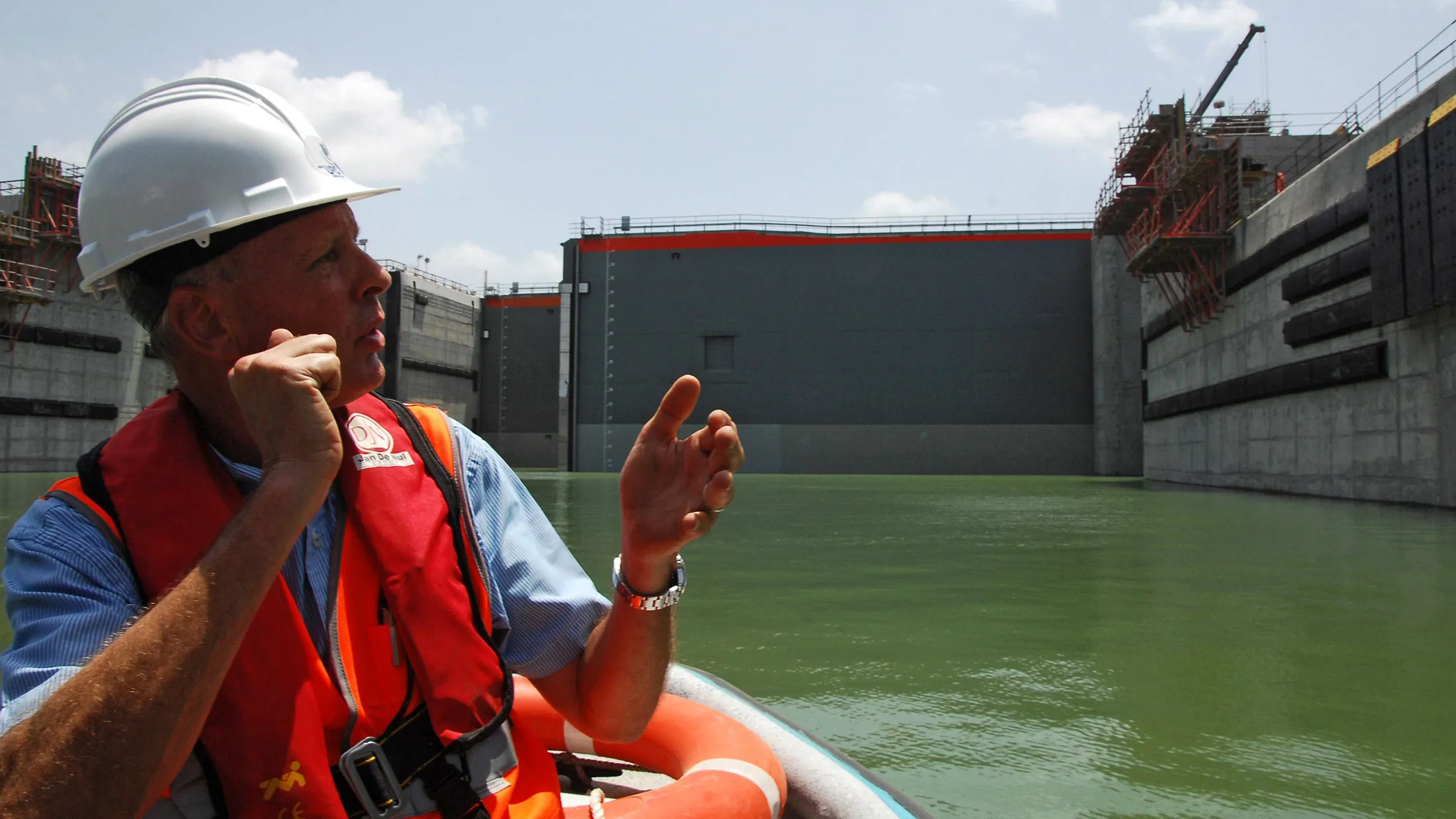 The Cocoli lockgates are tested during the Panama Canal expansion on July 3, 2015.
