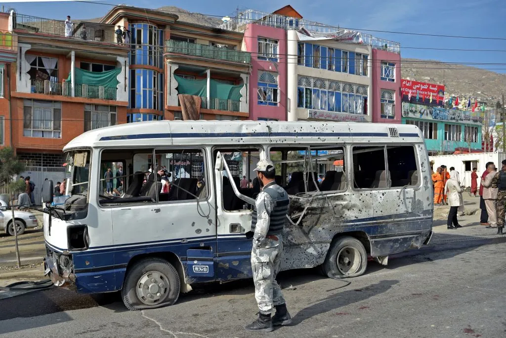 Aftermath of a bombing, Kabul, March 18, 2021.
