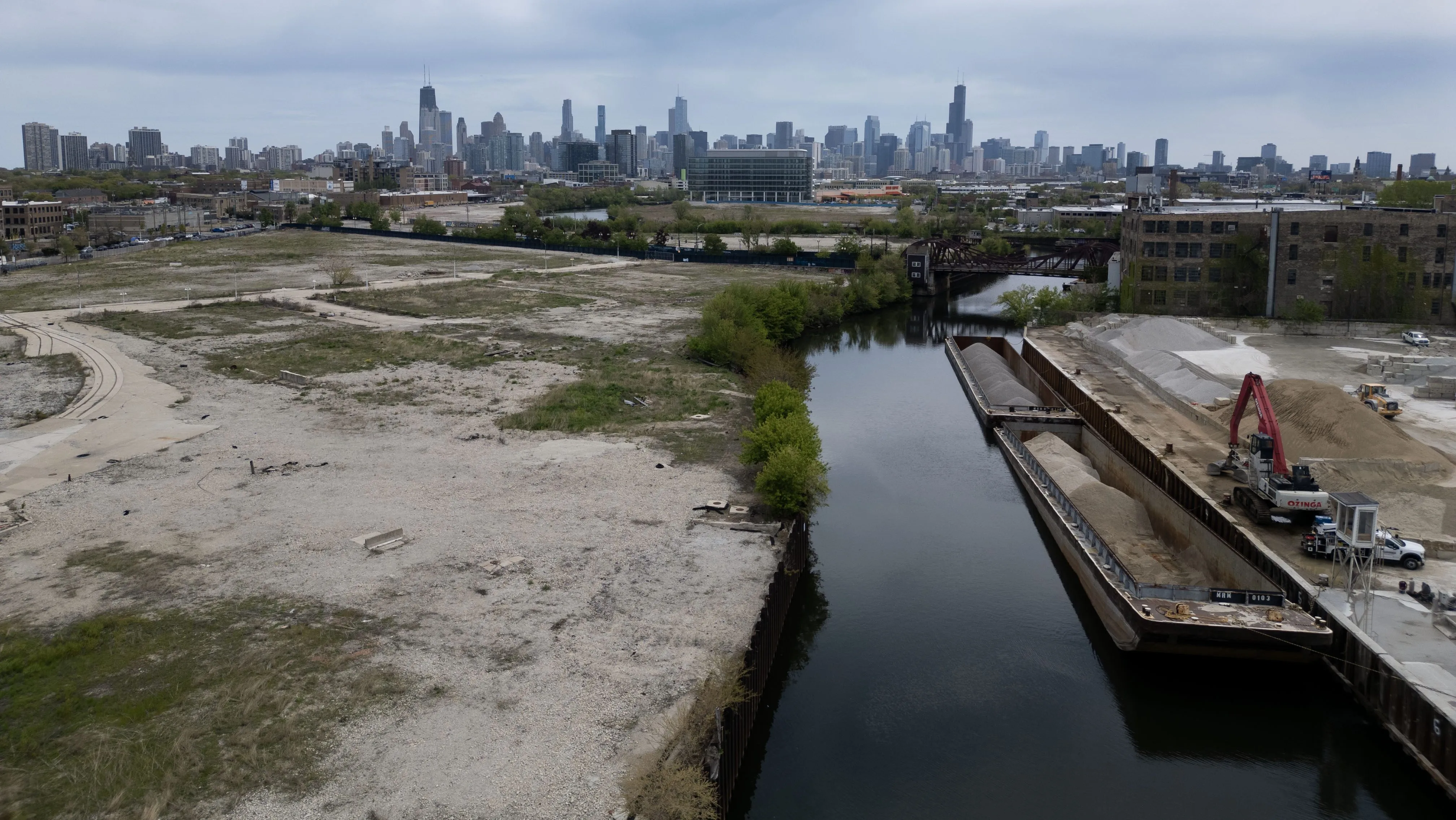 The empty lots in the northern section of the Lincoln Yards development&nbsp;in Chicago.