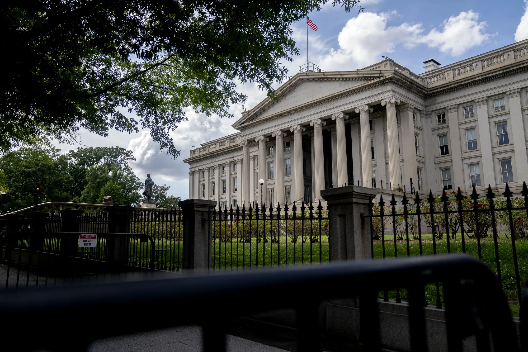 The US Treasury Department building in Washington, DC.