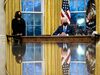 U.S. President Joe Biden signs executive actions with Vice President Kamala Harris, left, in the Oval Office of the White House in Washington, D.C., U.S., on Tuesday, Feb. 2, 2021. 