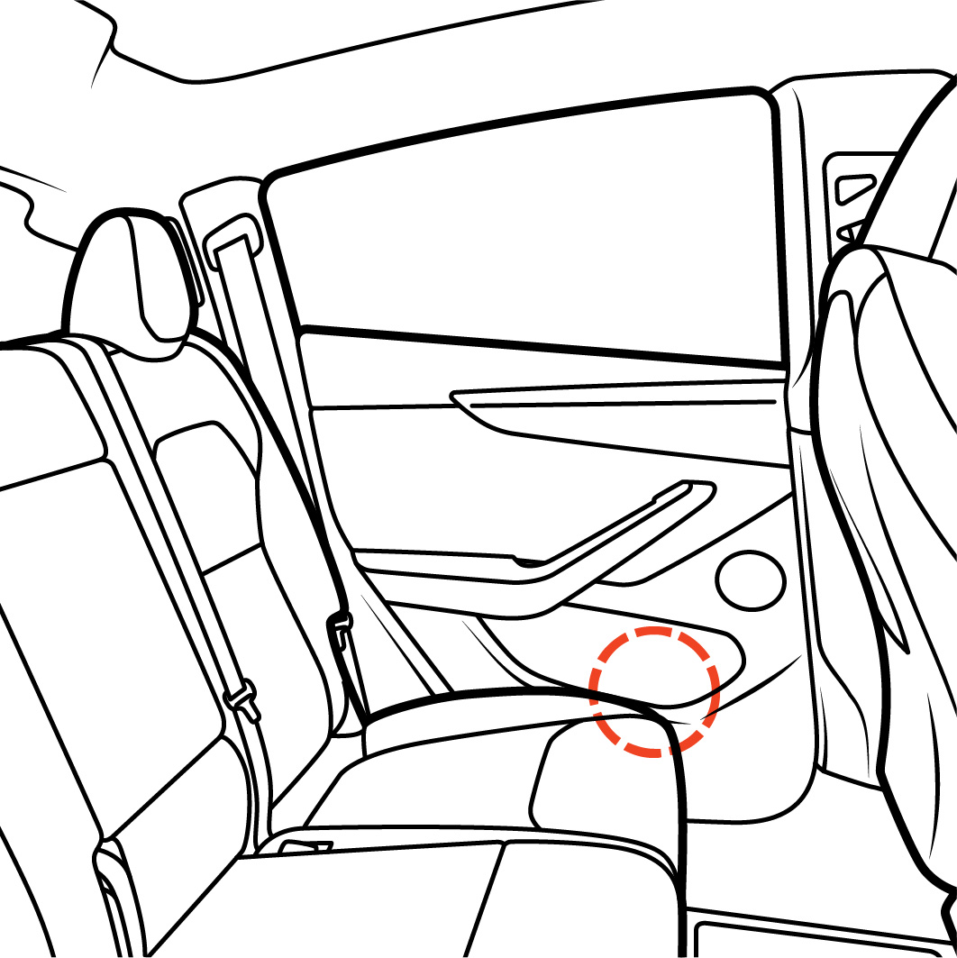 Interior view of the back door